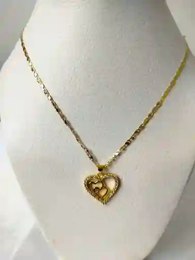 Cadena Dorado Triple Corazón