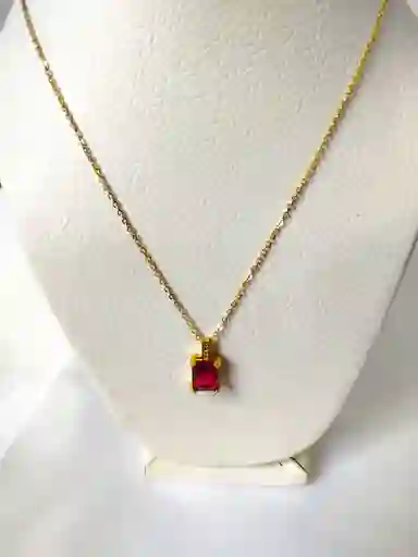 Cadena Dorado Piedra Rubí