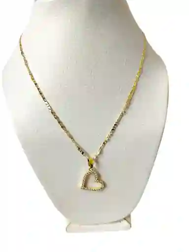 Cadena Dorado Corazón Brillantes