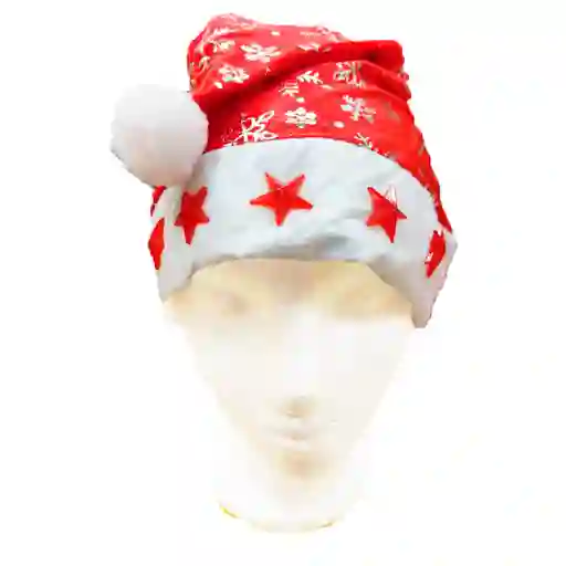 Gorro Rojo Con Estrellas X4 Unds Alumbra Navidad