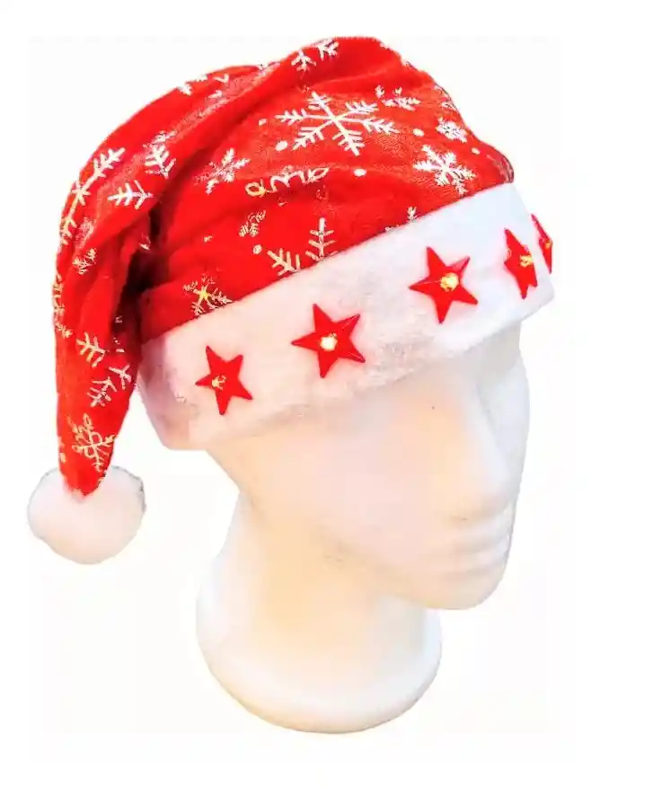 Gorro Rojo Con Estrellas Alumbra Navidad