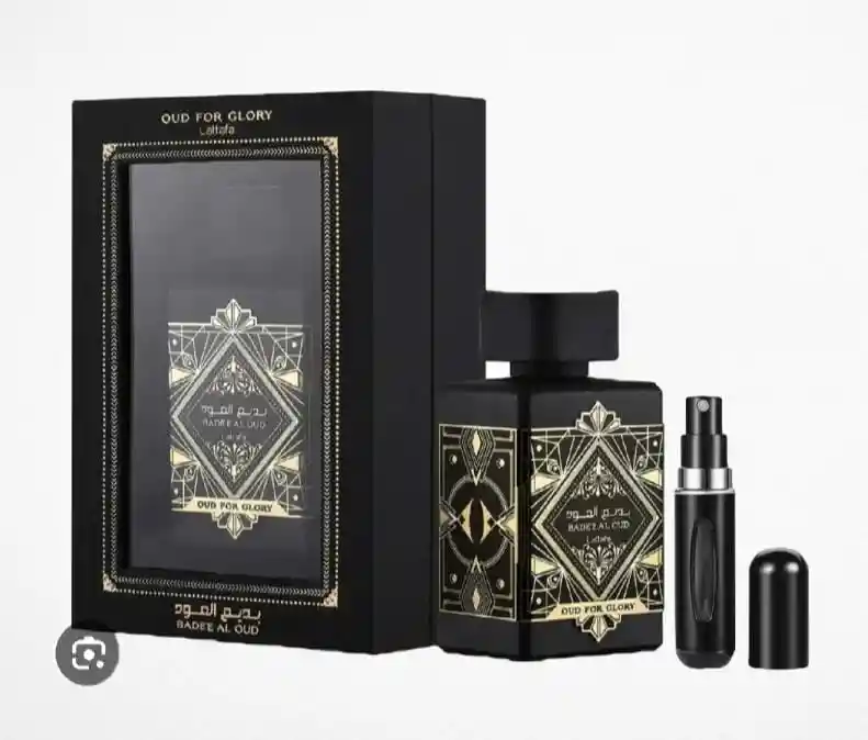 Lattafa Oud For Glory 1.1 + Perfumero | Fragancia Unisex Ambarada Amaderada Especiada En Estuche