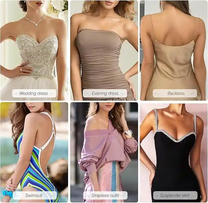 Brasier Adhesivo, Copa C Sin Tirantes, Sin Espalda, Invisible, Con Realce Y Reutilizable, Para Mujer
