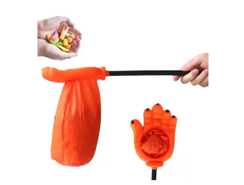Garra Mano Calabaza Plástica Halloween Para Dulces