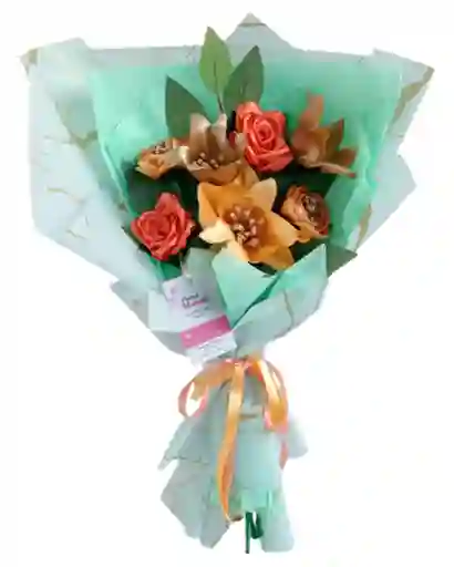 Ramo De Rosas Y Lirios Amatista