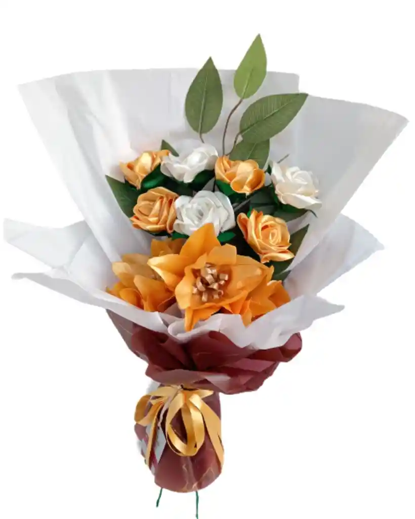 Ramo De Rosas Y Lirios Antología Con Chocolates