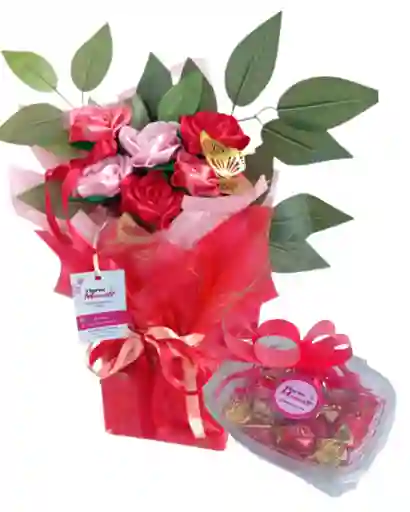 Ramo De Rosas Amor Eterno Con Chocolates