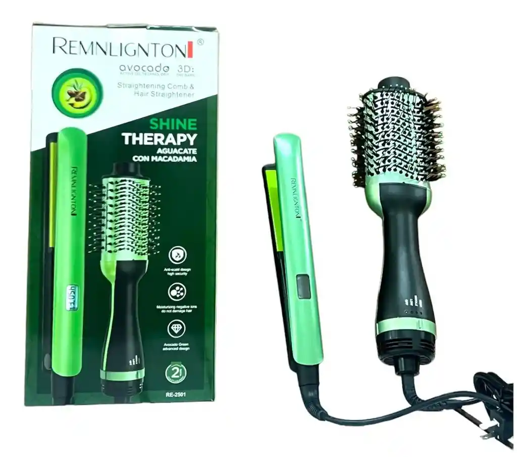 Combo Plancha Aguacate + Cepillo Secador - Remnlignton