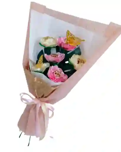 Ramo De Peaonias Unicornio Eterno