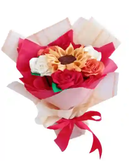 Ramo De Girasol Y Rosas Amor Eterno