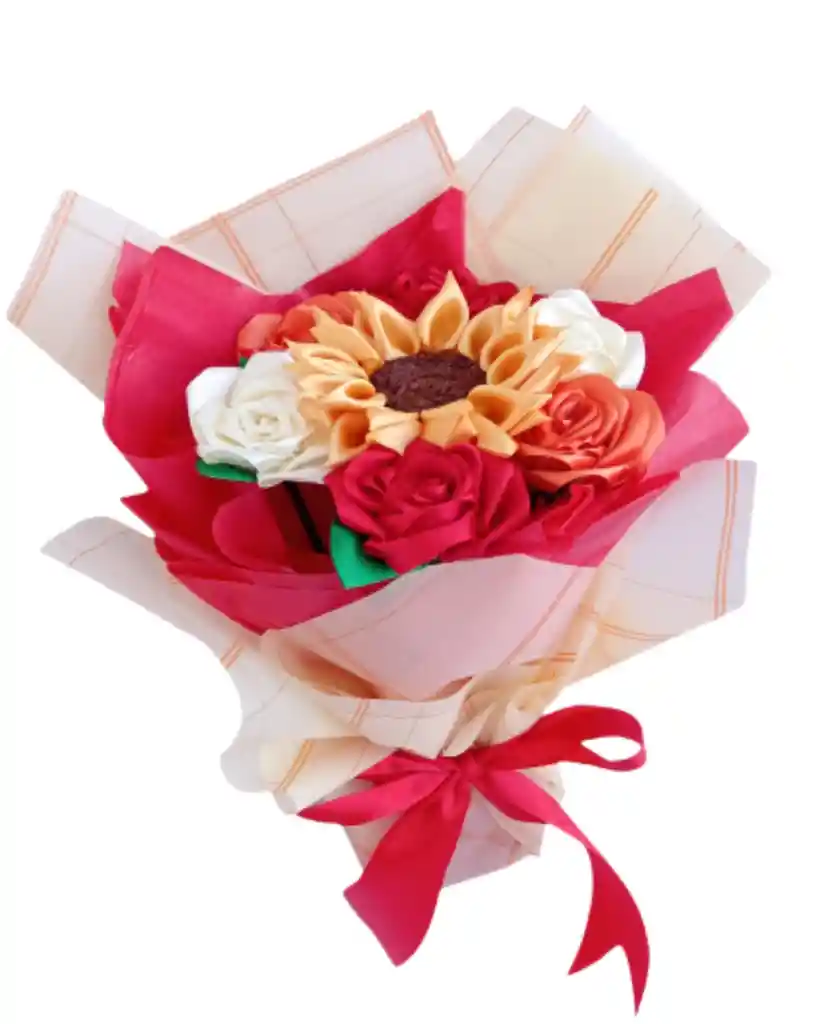 Ramo De Girasol Y Rosas Amor Eterno