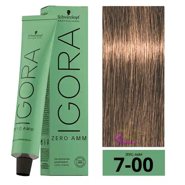 Igora Zero Amm (sin Amoniaco) 7-00 Rubio Medio Natural Intenso 60 Ml