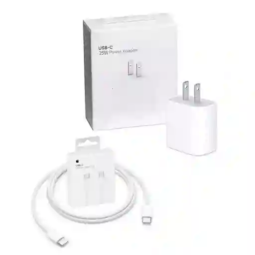 Cargador Adaptador 25w Iphone Tipo C / Carga Rápida + Cable 1 Metro Usb C A Usb C Para Iphone 15 60w