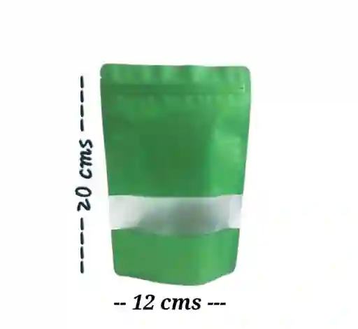 Bolsas Verdes 12x20 Cms Con Cierrex 10 Unds, Bolsas Doypack 12x20 Cms Con Cierre