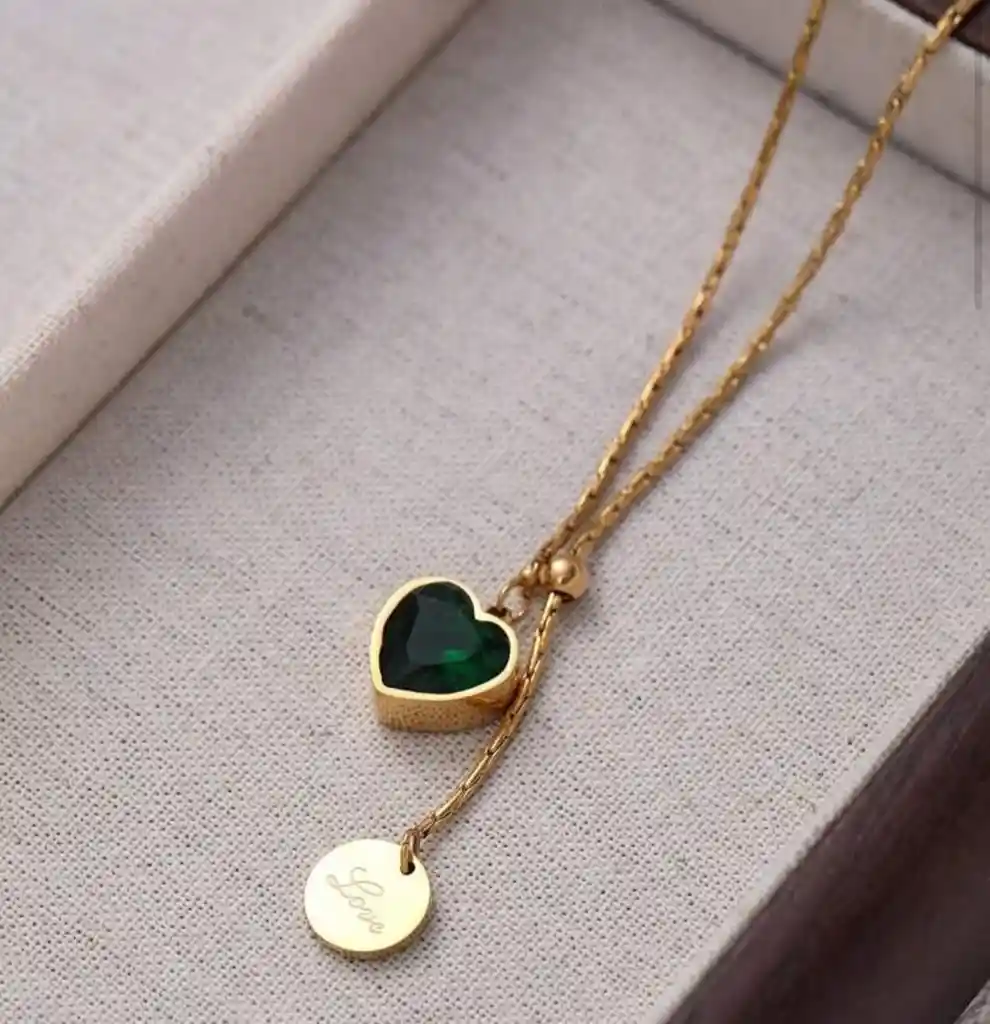 Collar Corazón Esmeralda