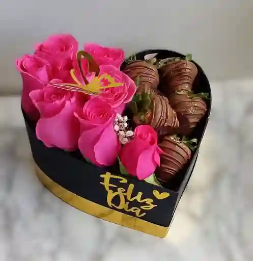 Box Rosas - Fresas Cubiertas (ancheta)
