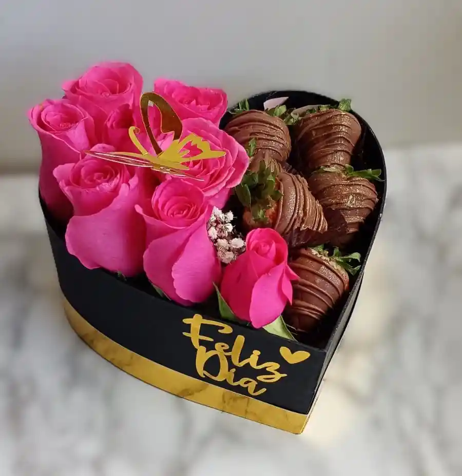 Box Rosas - Fresas Cubiertas (ancheta)