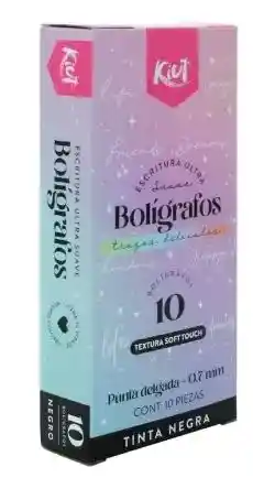 Caja De Esfero Boligrafo Norma Kiut Negro Mate Caja X10unds