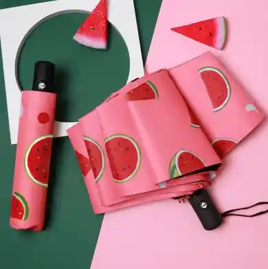 Sombrilla Proteccion Uv Estampado De Frutas