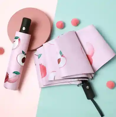 Sombrilla Proteccion Uv Estampado De Frutas