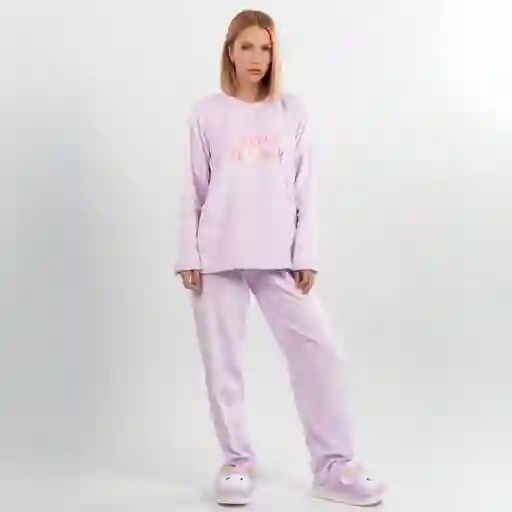 Pijama Térmica Bordada De Little Flower. Talla Xl Lila
