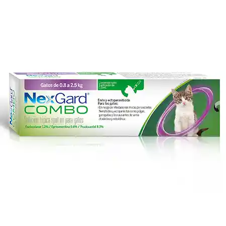Nexgard Combo Solución Spot-on Gatos Cat S. De (0.8-2.5kg) X 0.3 Ml