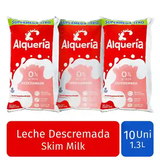 Alqueria Leche Descremada 0% Grasa 10 Unidades / 1.3 L