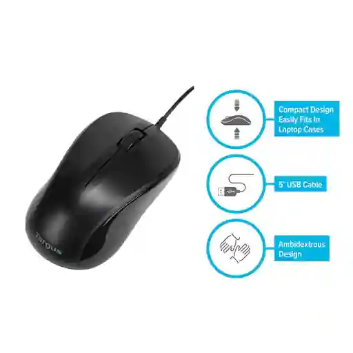 Mouse Óptico Usb Para Computadora Portátil Targus Amu80-