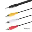 Cable Auxiliar De Audio 3 A 1 - 3.5 Mm Tripolar