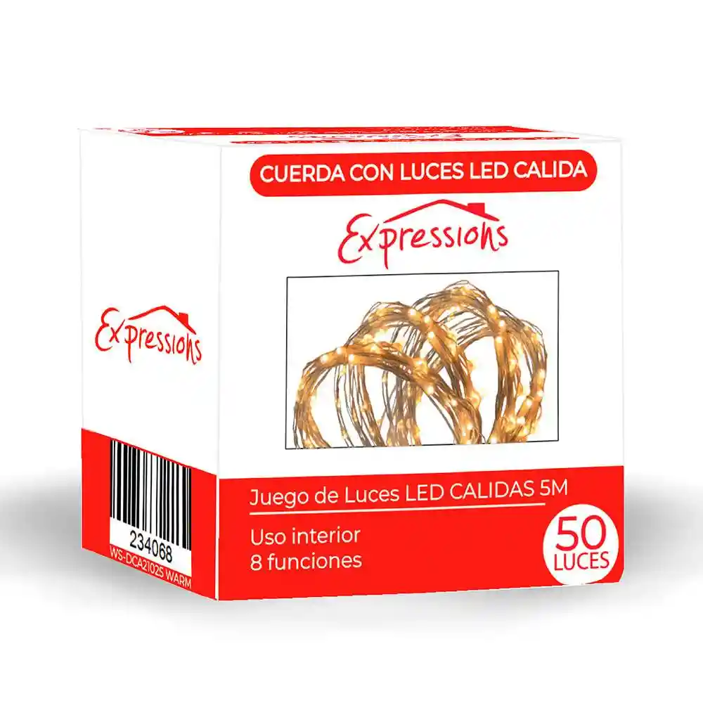 Luces Led Expressions Cuerda Dorada 500cm 5 V