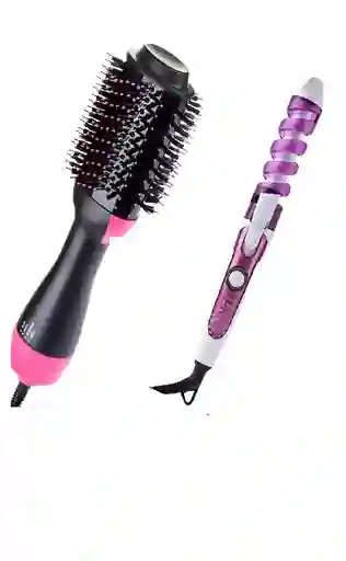 Combo Cepillo Secador Voluminizador One-step Mas Rizador