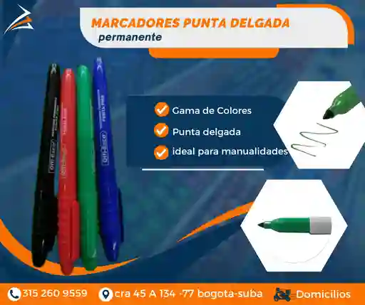 Marcador Punta Fina Permanente Empaque Y Embalaje