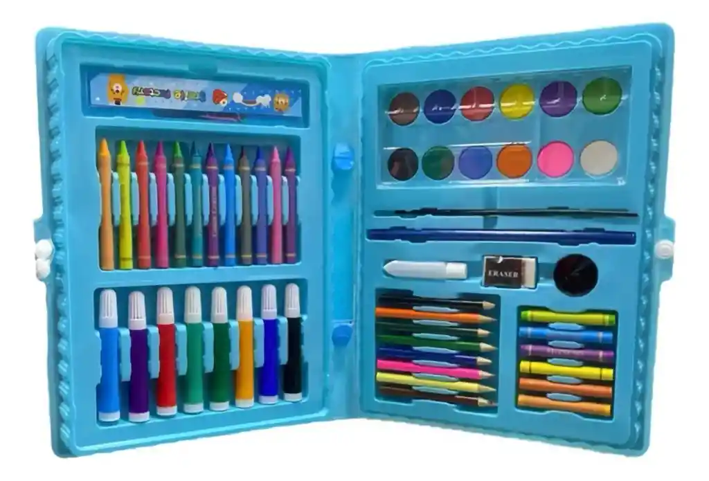Set Arte Maleta Útiles Escolares Niño Marcadores Crayones Lápices