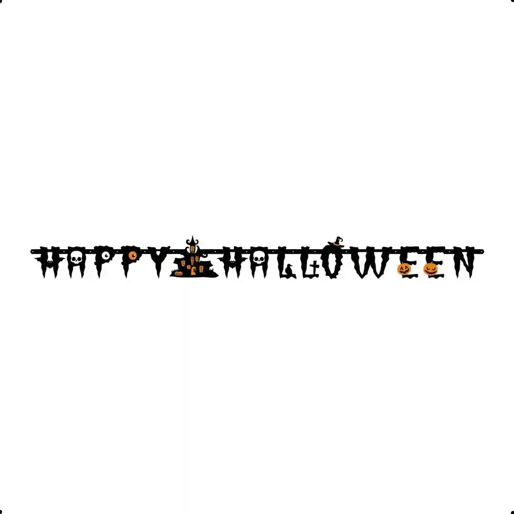 Cartel Letras Halloween Castillo 1.9 M X 1 Unidad Sempertex
