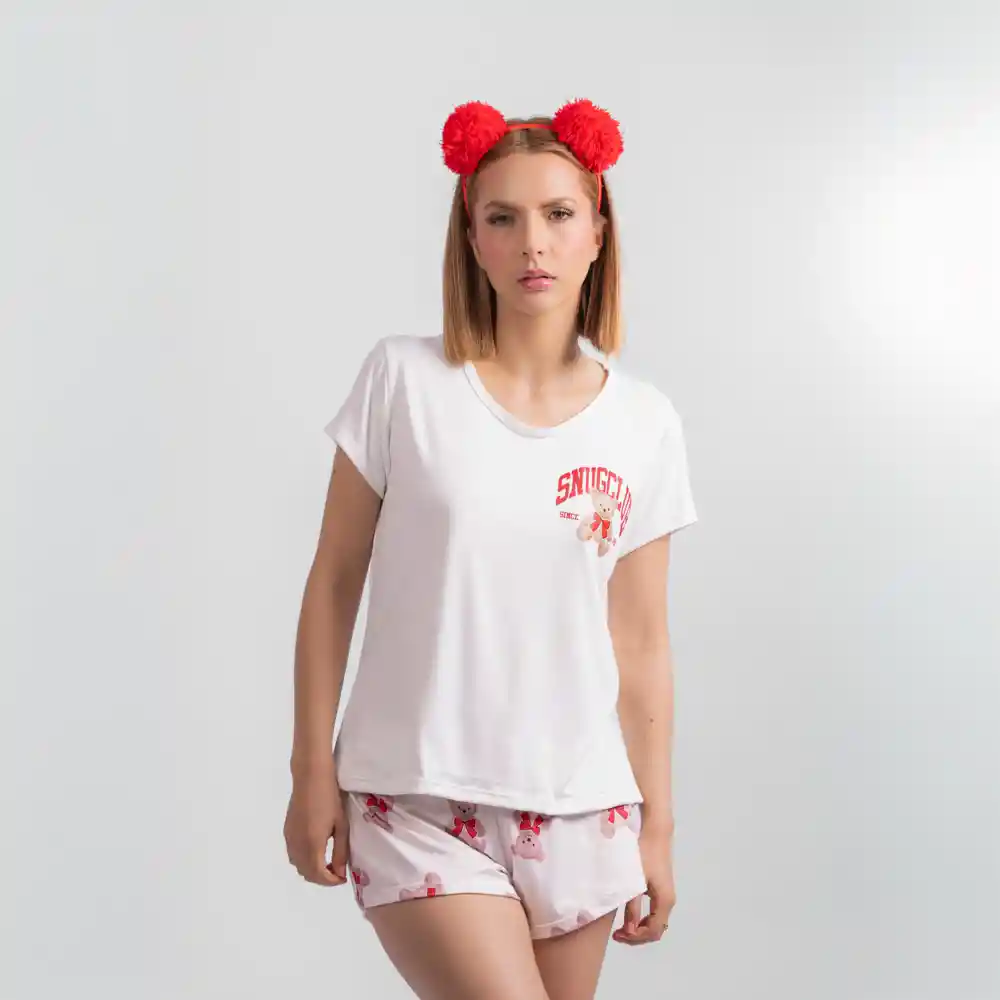 Pijama Tres Pieza De Oso Moños, Talla S