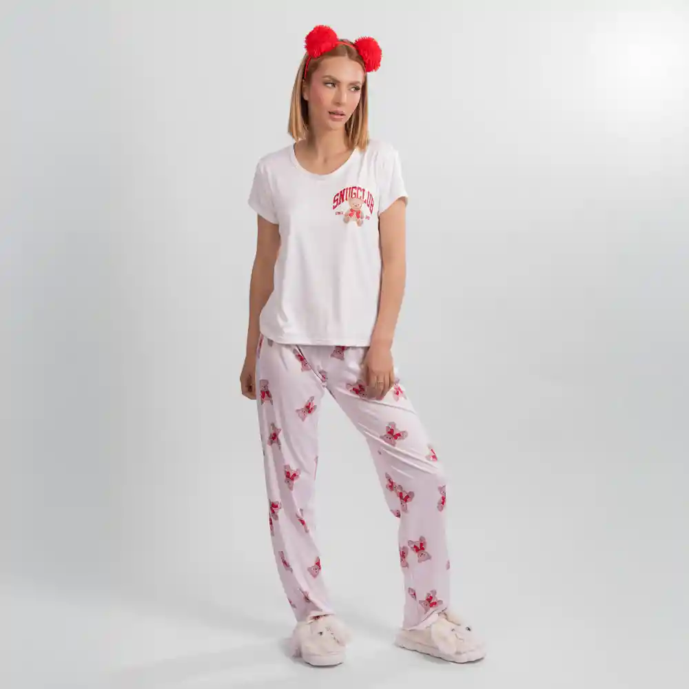 Pijama Tres Pieza De Oso Moños, Talla S