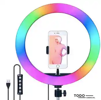 Aro Luz Rgb Led De 33cm Con Tripode