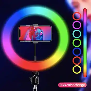 Aro Luz Rgb Led De 26cm Con Tripode