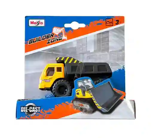Juego Carro Colección Volqueta A Escala Metálico Para Niños