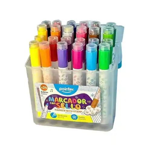 Marcadores De Colores Con Sellos Creativos X24 Para Niños