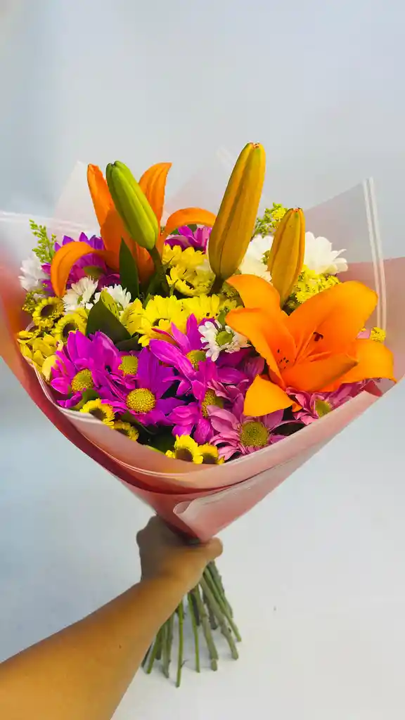 Bouquet Lirios Naranjados