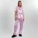 Pijama Tres Pieza Satinada De Gatos, Talla M
