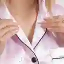 Pijama Tres Pieza Satinada De Gatos, Talla M