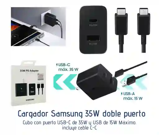 Samsung Cargador Dual Super Rápido 35w