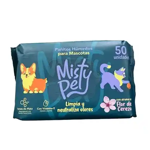 Pañitos Humedos Misty Pet 50 Und