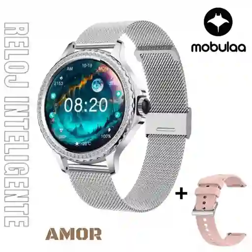 Reloj Inteligente Smartwatch Bluetooth Mobulaa Amor Plateado