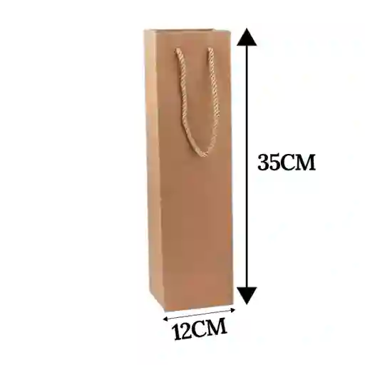 Bolsa De Papel Kraft Para Botella 12*35*10cm