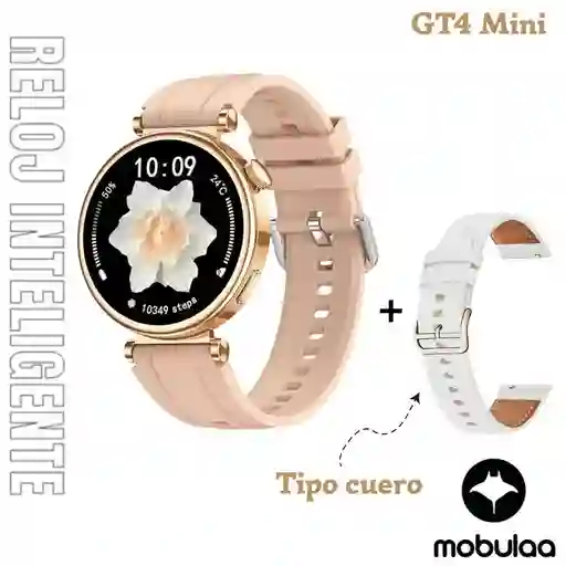 Reloj Inteligente Smartwatch Bluetooth Mobulaa Gt4 Mini Dorado