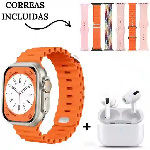 Reloj Inteligente Smartwatch Bluetooth Con Audifonos Inalambricos Y Manillas Intercambiables V17