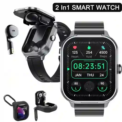 Reloj Inteligente Smartwatch Bluetooth Con Audifonos Inalambricos Incorporados
